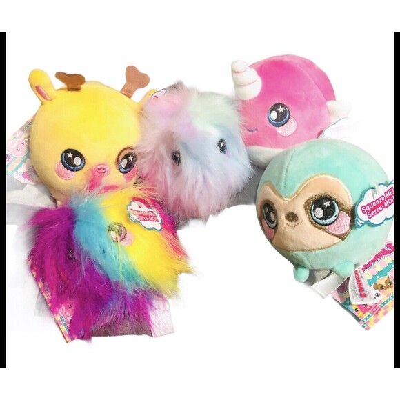 Squeezamals Series 2 Scented Slow Rise‎ Plush Gracie Narwhal Sam FiFi Fluffy #5 - Picture 1 of 8